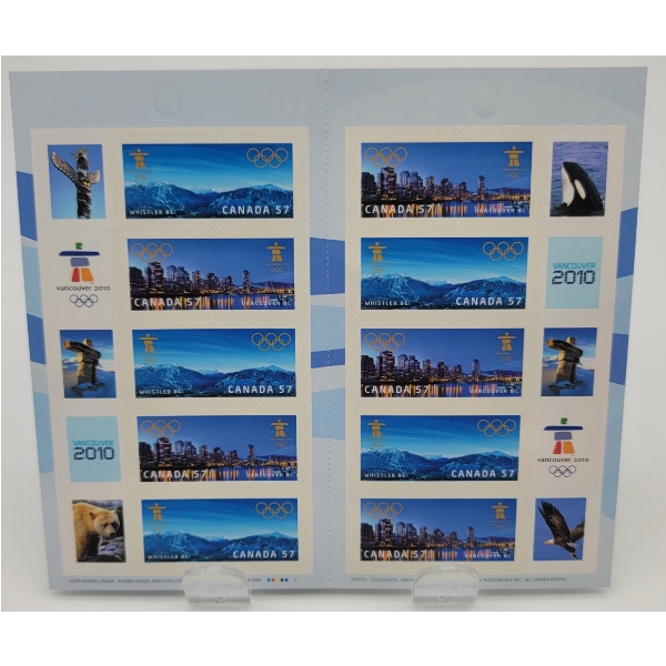 10 x 57c Canada 2010 Olympics Stamps in Booklet