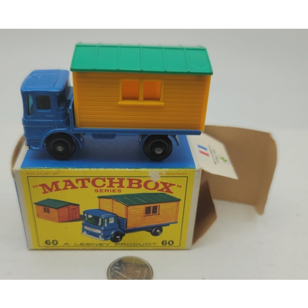 MATCHBOX LESNEY #60 TRUCK WITH SITE OFFICE IN ORIGINAL BOX