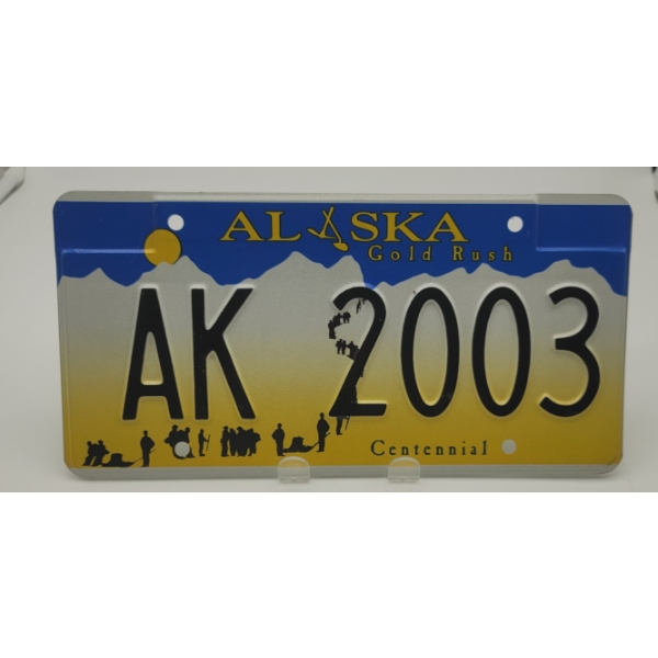 ALASKA Gold Rush Centennial  LICENSE PLATE