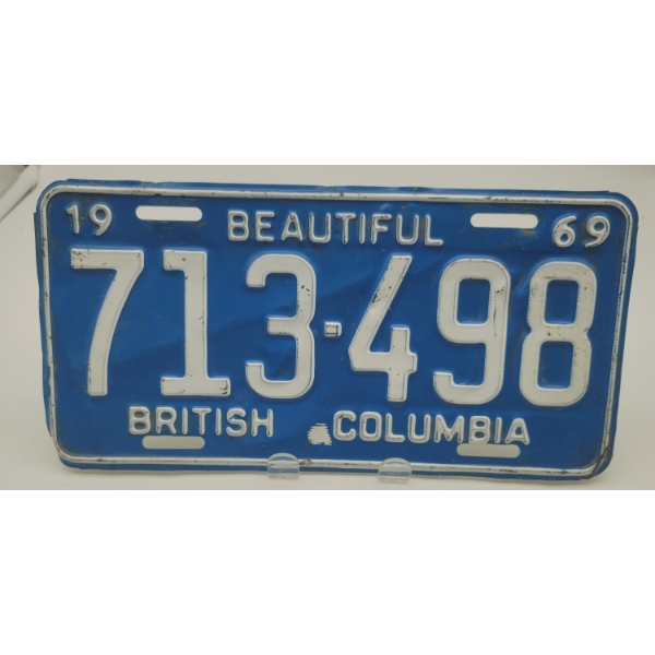SOLID BLUE BEAUTIFUL BRITISH COLUMBIA LICENSE PLATE