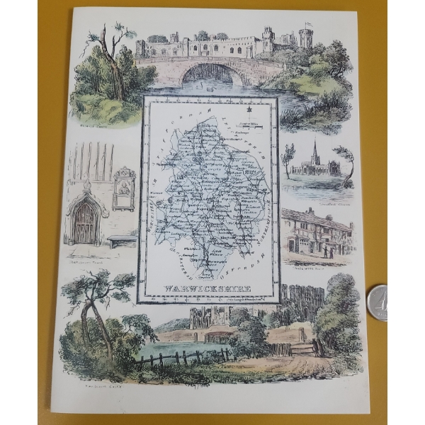 Map of WARWICKSHIRE With Illustrations
