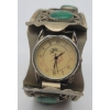 Image 5 : NAVAJO Tino Watch with Blue/Green Malachite Stones Metal Bracelet Cuff Possible Silver