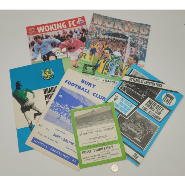 6 VINTAGE FOOTBALL/SOCCER PROGRAMS