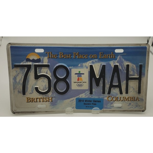 BRITISH COLUMBIA The Best place on Earth LICENSE PLATE
