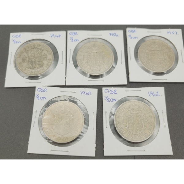 5 GB HALF CROWN COINS