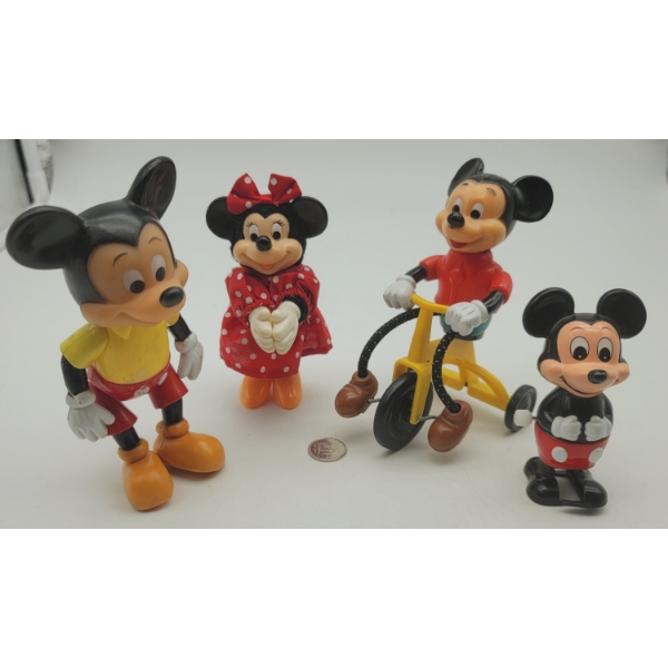 4 MICKEY & MINNIE MOUSE DISNEY FIGURES