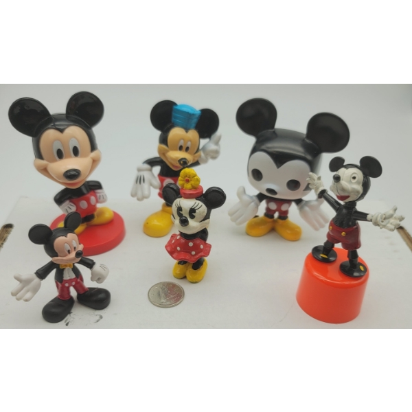 6 MICKEY & MINNIE MOUSE DISNEY FIGURES