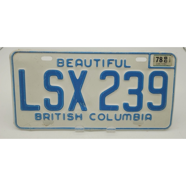 BEAUTIFUL BRITISH COLUMBIA LICENSE PLATE