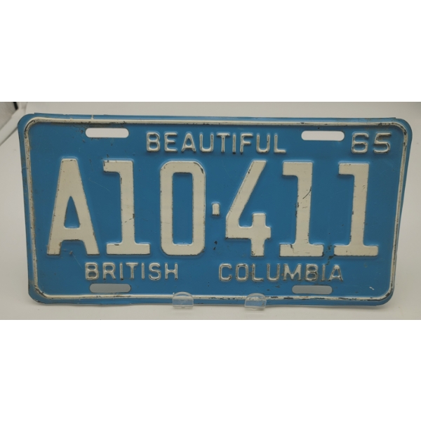  SOLID BLUE BEAUTIFUL BRITISH COLUMBIA LICENSE PLATE