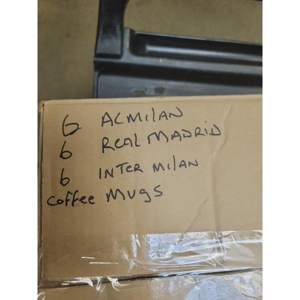 6 Real Madrid, 6 AC Milan & 6 Inter Milan Coffee Mugs in Boxes