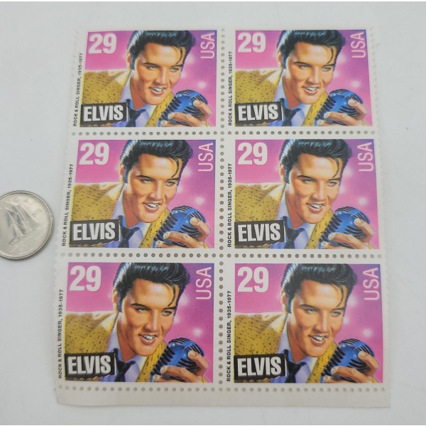 USA 29c Elvis Presley 6 Stamps Unused Block