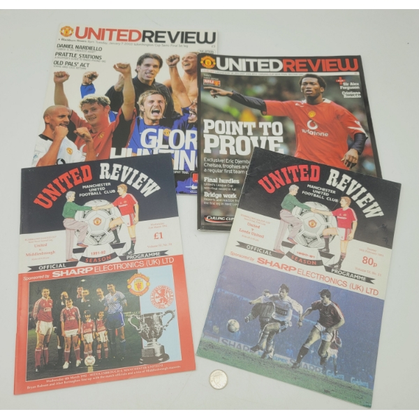 4 MANCHESTER UNITED FC FOOTBALL/SOCCER PROGRAMS