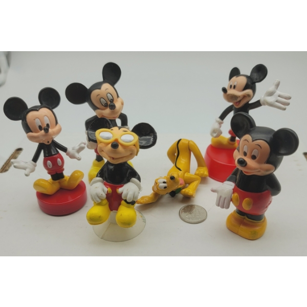6 MICKEY MOUSE & PLUTO DISNEY FIGURES