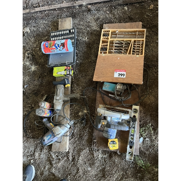 Drills,bits,impact,allen wrench sockets,jig saw ect..