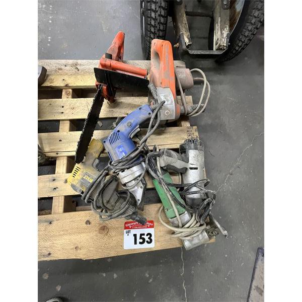 Electric 1/2 inch Impact, Electric Shear, Drywall Gun, Flapper Wheel, Chainsaw