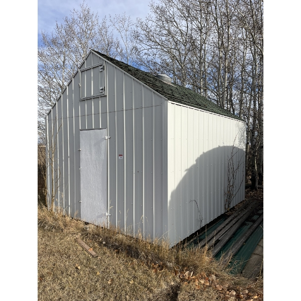 12ft x 14ft Wood Granary with Tin Siding (on skids)
