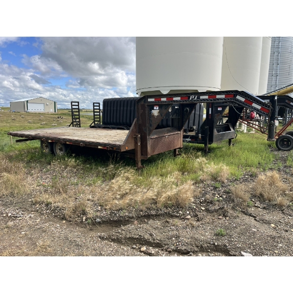 PJ Trailer. Hydraulic tilt deck tandem trailer. 22ft deck