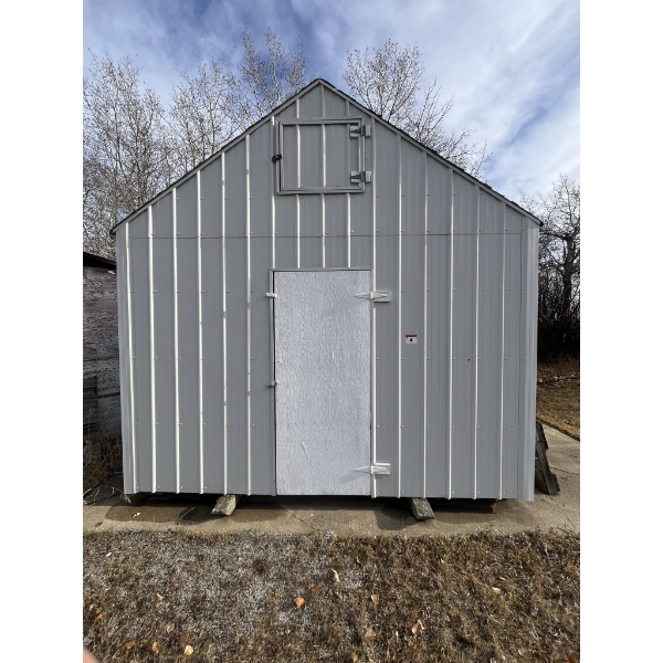 12ft x 14ft Wood Granary with Tin Siding (on skids)