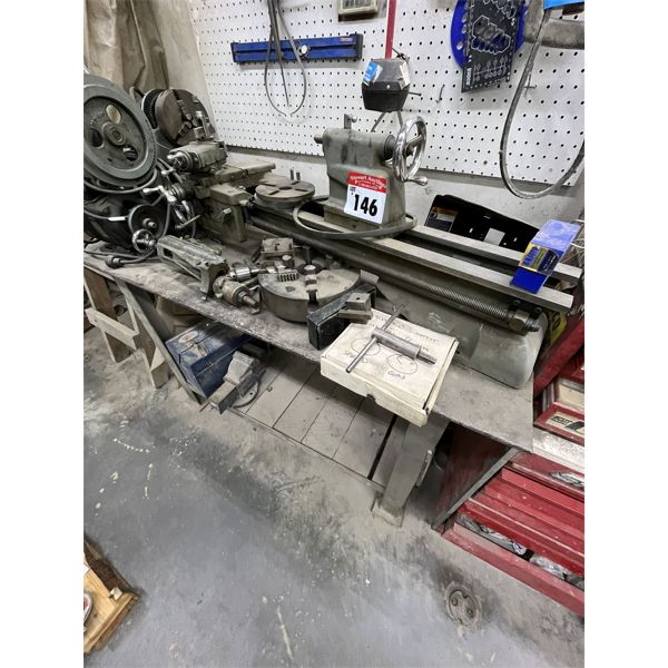 Metal  Bench with Lathe & Vice
