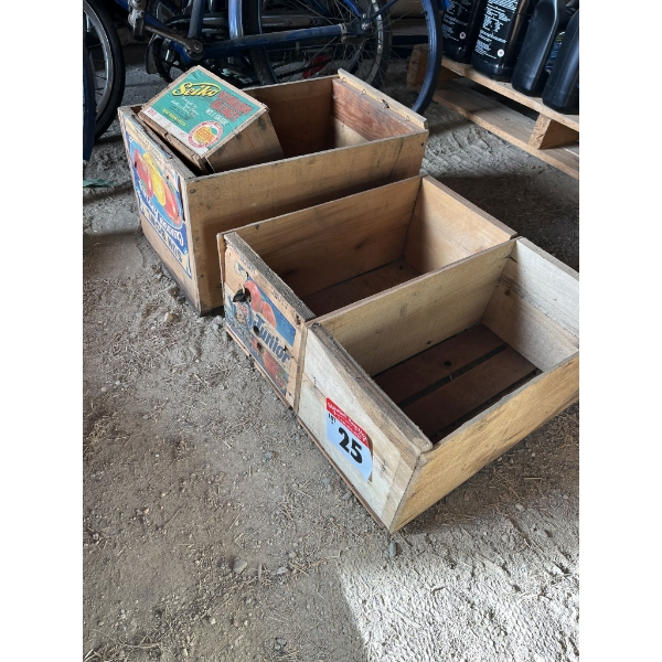 4 Antique Wood Boxes
