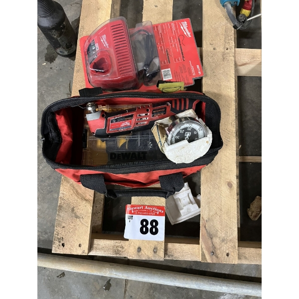 Milwaukee 12volt Vibrating Cutter, PM Gauge & New Battery