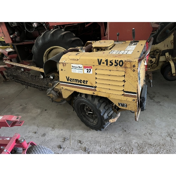 Vermeer V-1550 walk behind trencher. 18hp, new tires