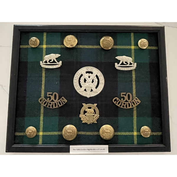 The 50th Gordon Highlanders of Canada Framed Badge Display