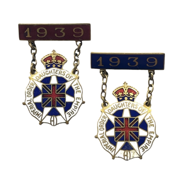 WW2 Imperial Order Daughters of the Empire Son & Husband in Service Pins