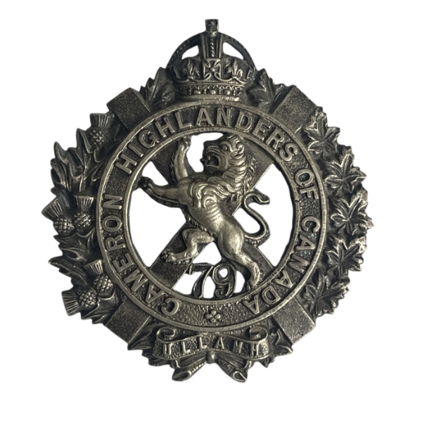 Pre WW1 Canadian 79th Cameron Highlanders Glengarry Cap Badge