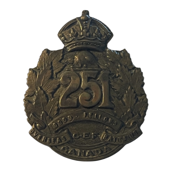 WW1 CEF  251st Battalion (Goodfellows) Cap Badge