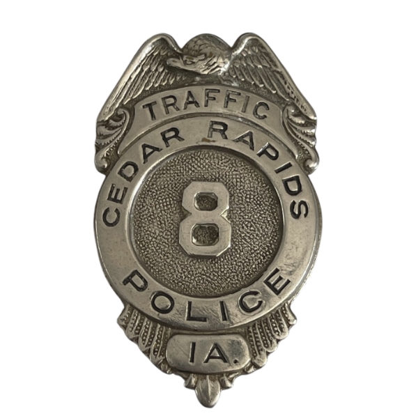 Old Vintage Cedar Rapids Iowa Police Badge