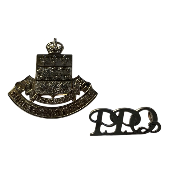 Quebec Provincial Police Cap Badge and Shoulder Title Lot