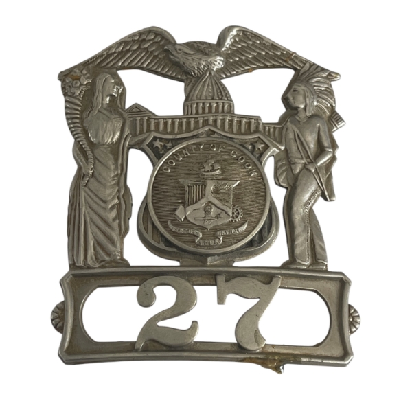 Old Vintage County of Cook Illinois Police Badge