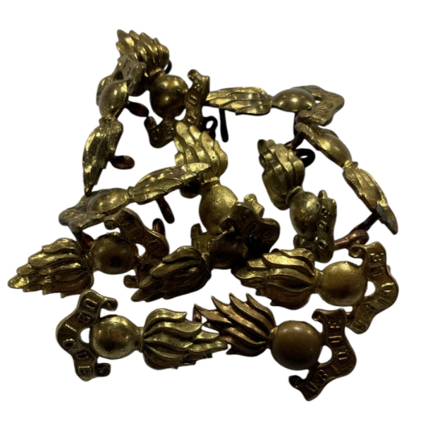 Group of Small Flaming Grenade Collar Badges