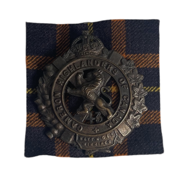 WW1 CEF Canadian 43rd Battalion Officers Cap Badge