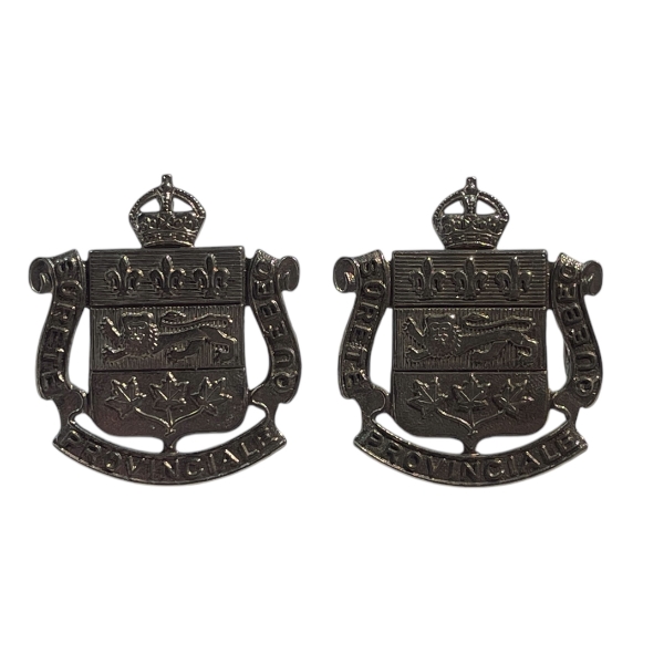 Quebec Provincial Police Collar Badge Pair