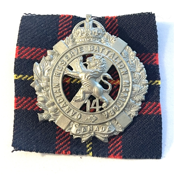WW1 CEF 14th Reserve Battalion (Manitoba) Cap Badge