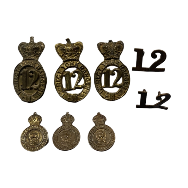 Pre WW1 Canadian 12th York Rangers Badge Lot