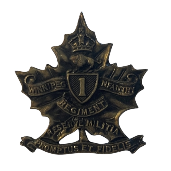 WW1 CEF 1st Manitoba Depot Battalion Cap Badge
