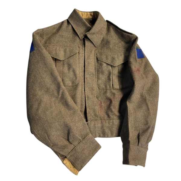 1942 dated Canadian Battle Dress jacket with RHLI Div Patches - Dieppe