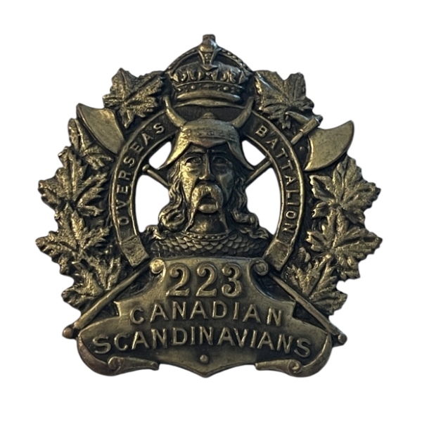 WW1 CEF 223rd Battalion (Canadian Scandinavians) Cap Badge