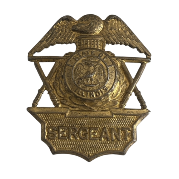 Old Vintage State of Illinois Police Sergeant Badge