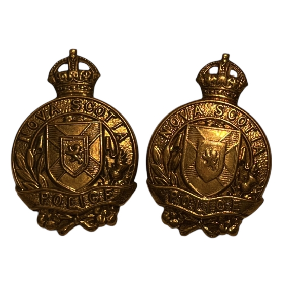 Nova Scotia Provincial Police Collar Badge Pair
