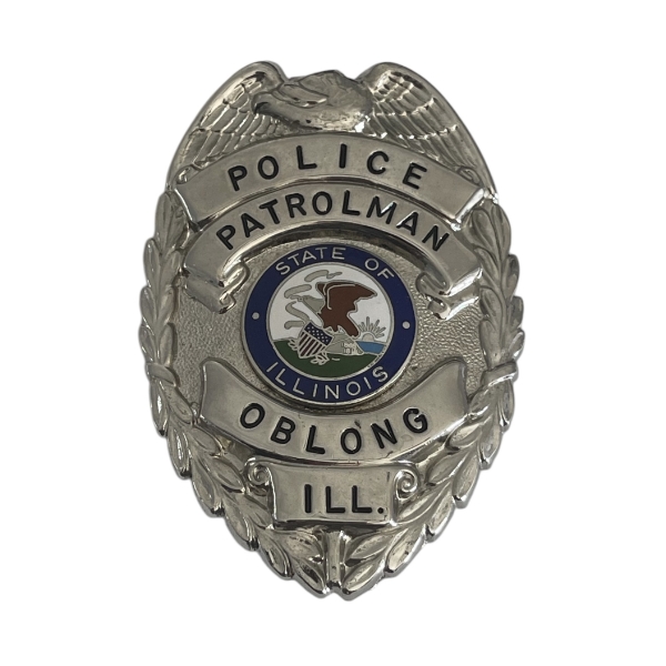 Old Vintage Oblong Illinois Police Badge