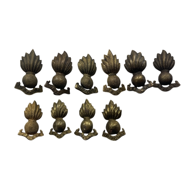 Group of Flaming Grenade Artillery Collar Badges