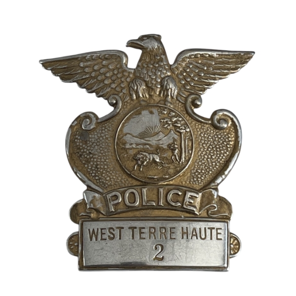 Old Vintage West Terre Haute Indiana Police Badge