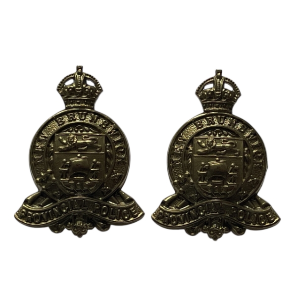 New Brunswick Provincial Police Collar Badge Pair