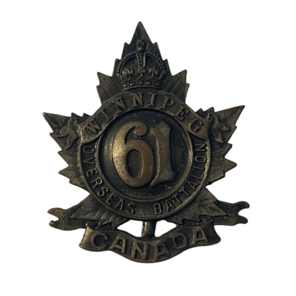 WW1 CEF 61st Battalion (Winnipeg) Cap Badge