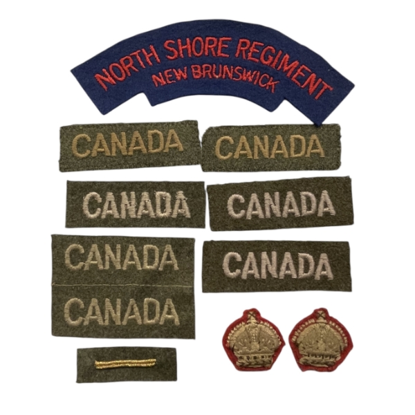 WW2 North Shore Regiment Shoulder Flash & Misc Cloth Lot