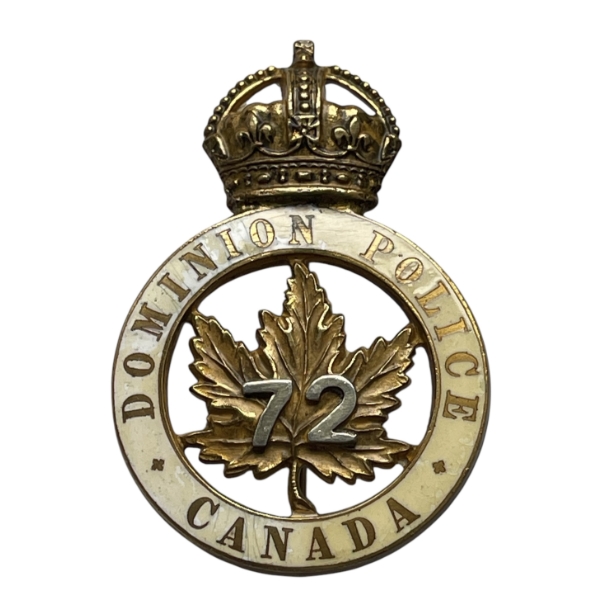 Dominion Police of Canada Numbered Enamelled Cap Badge